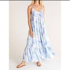 Blue and White Women's Maxi Dress